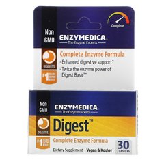 Полная формула энзимов, Digest, Complete Enzyme Formula, Enzymedica, 30 капсул - фото