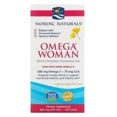 Омега-3 + вечерняя примула для женщин (лимон), Omega With Evening Primrose, Nordic Naturals, 830 мг, 120 капсул - фото