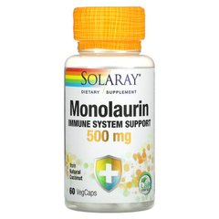 Монолаурин, Monolaurin, Solaray, 500 мг, 60 капсул - фото