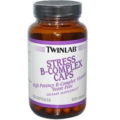 Вітаміни групи В (комплекс), Stress B-Complex, Twinlab, 100 капсул - фото