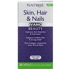 Витамины для волос, кожи и ногтей, Skin, Hair & Nails, Natrol, 60 капсул - фото