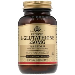 Глутатион, L-Glutathione, Solgar, пониженный, 250 мг, 30 капсул - фото