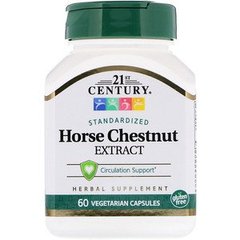 Экстракт конского каштана, Horse Chestnut Seed, 21st Century, стандартизованный, 60 капсул - фото