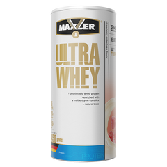Протеїн, Ultra Whey, Maxler, смак полуничний молочний коктейль, 450 г - фото