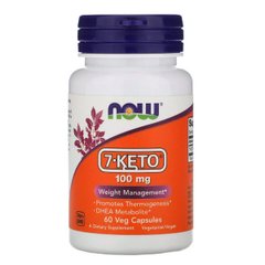 7-KETO, (Дегидроэпиандростерон), Now Foods, 100 мг, 60 вегетарианских капсул - фото