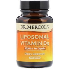 Вітамін Д ліпосомальний, Liposomal Vitamin D, Dr. Mercola, 10 000 МО, 30 капсул - фото