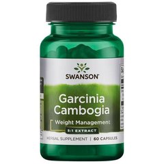 Гарциния камбоджийская, Garcinia Cambogia 5:1 Extract, Swanson, 80 мг, 60 капсул - фото