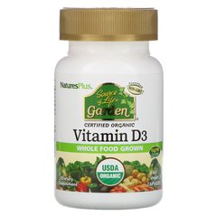 Витамин Д-3, Vitamin D3, Nature's Plus, Source of Life Garden, 60 вегетарианских капсул - фото