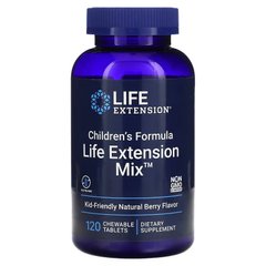 Life Extension Mix, детская добавка, с натуральным ягодным вкусом, 120 жевательных таблеток (LEX-21991) - фото