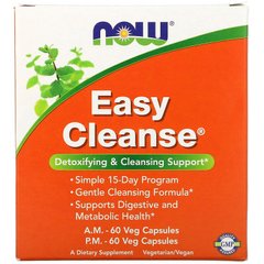Детокс легкое очищение, Easy Cleanse, Now Foods, 60+60 капсул (2 бут.) - фото