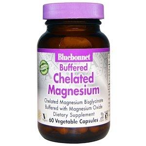 Магній хелат, Chelated Magnesium, Bluebonnet Nutrition, буферизований, 60 капсул - фото