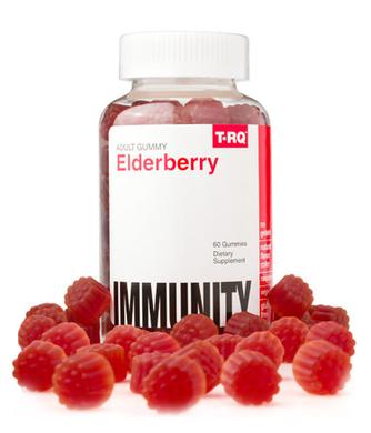 Бузина, смак малини, Elderberry, T-RQ, 60 жувальних цукерок - фото
