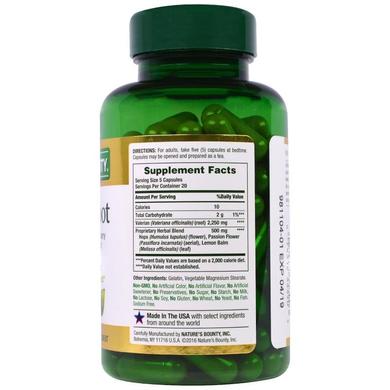 Корень валерианы с пассифлорой, Valerian Root, Nature's Bounty, 450 мг, 100 капсул - фото
