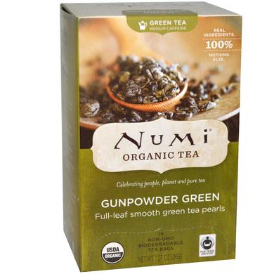 Органический зелёный чай Gunpowder Green, 18 пакетиков - фото