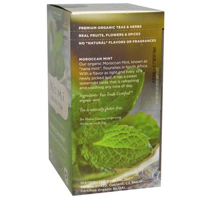 Органический травяной тизан Марокканская мята, без кофеина, 18 пакетиков - фото