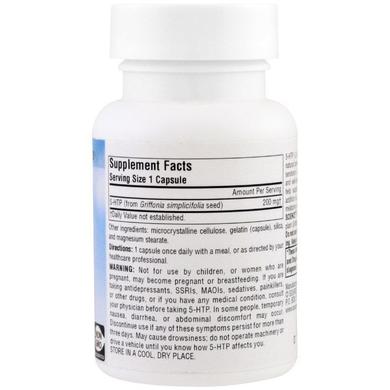 5-гідрокситриптофан, 200 мг, Source Naturals, 30 капсул - фото