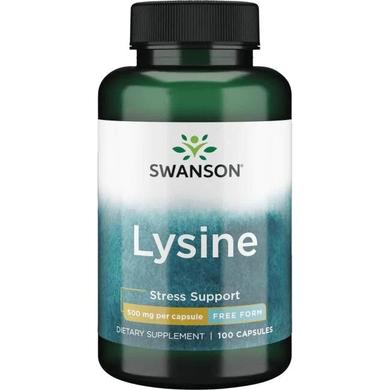 Л-лізин у вільній формі, Free-form L-Lysine, Swanson, 500 мг, 100 капсул - фото