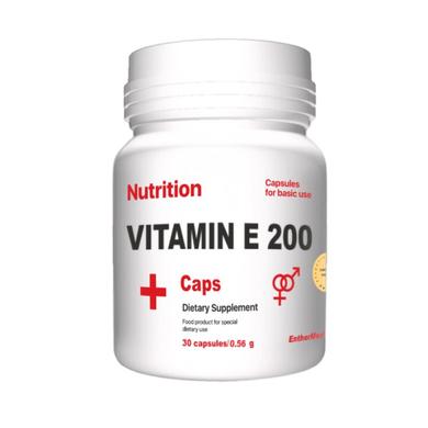 Витамин E, EntherMeal, 200 МЕ, 30 капсул - фото