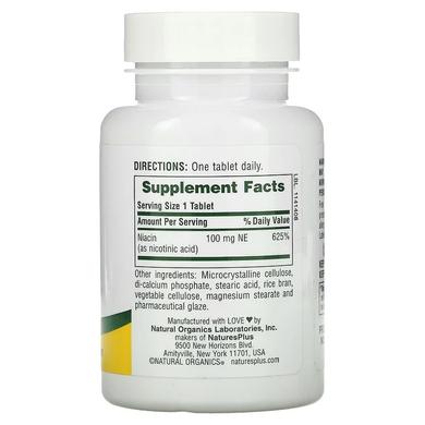 Ниацин, Niacin, Nature's Plus, 100 мг, 90 таблеток - фото