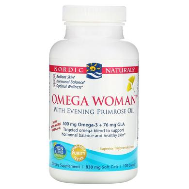 Омега-3 + вечірня примула для жінок (лимон), Omega With Evening Primrose, Nordic Naturals, 830 мг, 120 капсул - фото