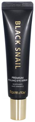 Сыворотка-ролер для кожи вокруг глаз, Black Snail Premium Rolling Eye Serum, FarmStay, 25 мл - фото