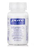 Витамин D3, Vitamin D3, Pure Encapsulations, 5,000 МЕ, 60 капсул, фото