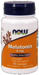 Мелатонін, Melatonin, Now Foods, 3 мг, 90 леденцов - фото