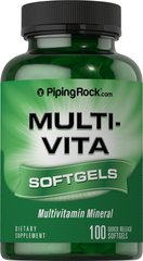 Мультивітамінний комплекс, Multi-Vita Multivitamin Mineral, Piping Rock, 100 капсул - фото