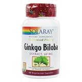 Гинкго билоба, Ginkgo Biloba Leaf Extract, Solaray, 60 мг, 60 вегетарианских капсул, фото