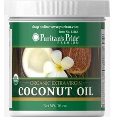 Органическое Экстра Вирджин Кокосовое Масло, Organic Extra Virgin Coconut Oil, Puritan's Pride, 473 мл - фото