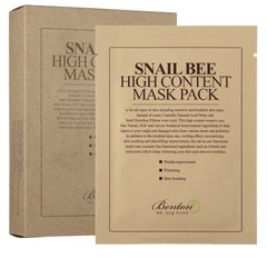 Маска з високим вмістом муцину равлики і бджолиною отрутою, Benton, 10 шт по 20 мл - фото
