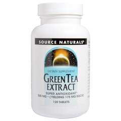 Зеленый чай экстракт (Green Tea Extract), Source Naturals, 500 мг, 120 таблеток - фото