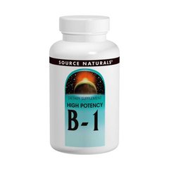Тиамин, B-1, High Potency, Source Naturals, 500 мг, 100 таблеток - фото