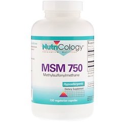 Метилсульфонілметан, MSM 750, Nutricology, 150 вегетаріанських капсул - фото