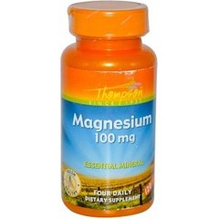 Магний, Magnesium, Thompson, 100 мг, 120 таблеток - фото