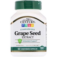 Экстракт виноградных косточек (Grape Seed), 21st Century, 60 капсул - фото