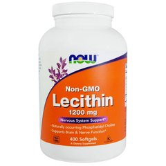Лецитин, Lecithin, Now Foods, 1200 мг, 400 капсул - фото