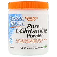 Глютамин в порошке, L-Glutamine Powder, Doctor's Best, 300 г - фото
