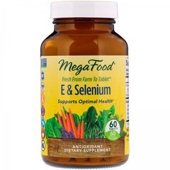 Селен з вітаміном Е, E & Selenium, MegaFood, 60 таблеток - фото