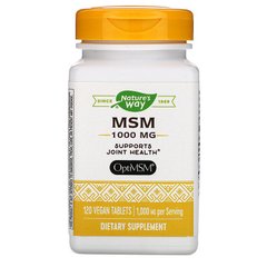 МСМ, 1000 мг, Opti MSM, Nature's Way, 120 вегетарианских таблеток - фото