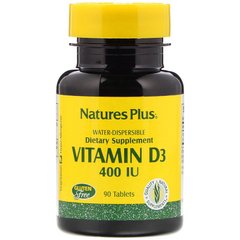 Витамин Д, Vitamin D, Nature's Plus, 400 МЕ, 90 таблеток - фото