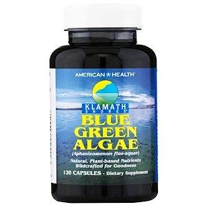 Синьо-зелені водорості, Blue Green Algae, American Health, 120 капсул - фото