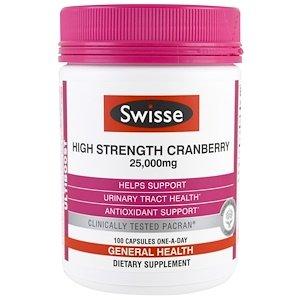 Клюква, High Strength Cranberry, Swisse, 25000 мг, 100 капсул - фото