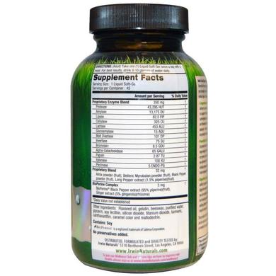 Пищеварительные ферменты, Digestive Enzymes, Irwin Naturals, 45 гелевых капсул - фото