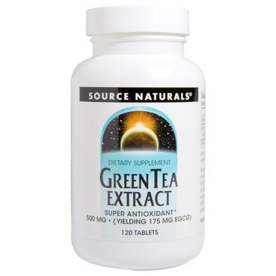 Зелений чай екстракт (Green Tea Extract), Source Naturals, 500 мг, 120 таблеток - фото