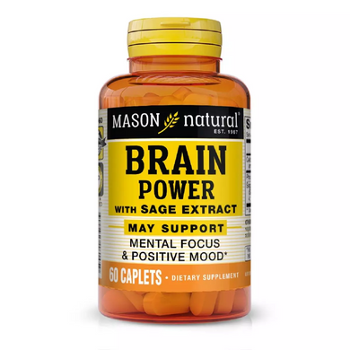 Шалфея экстракт, сила мозга, Brain power with sage extract, Mason Natural, 60 капсул (MAV-18145) - фото