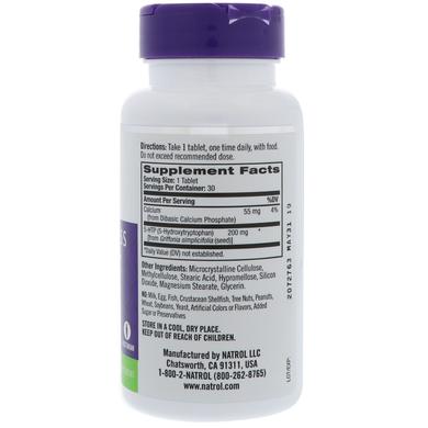 5-HTP 5-гідрокси L-триптофан TR, Natrol, уповільненого вивільнення, 200 мг, 30 таблеток - фото