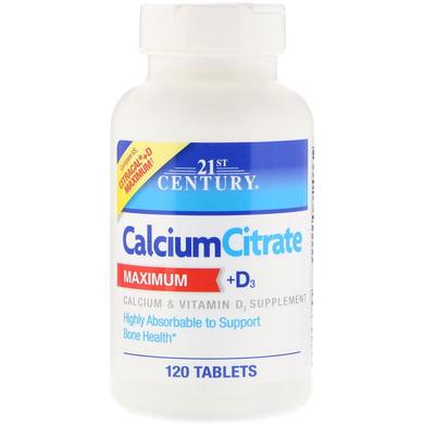 Кальцій Д3, Calcium + D3, 21st Century, 120 таблеток - фото