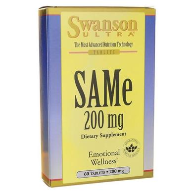 S-аденозил-L-метіонін, Ultra SAMe, Swanson, 200 мг, 60 таблеток - фото