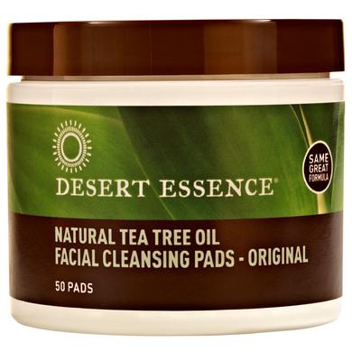 Ватные диски для лица, Facial Cleansing Pads, Desert Essence, с маслом чайного дерева, 50 шт. - фото
